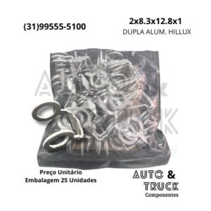 ARRUELA ASSENTO DUPLA ALUM. HILLUX 2,0 X 8,3 X 12,8 X 1,0