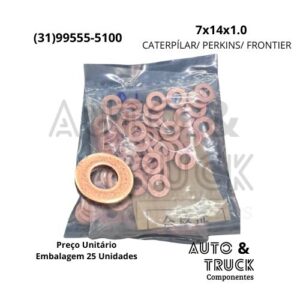 ARRUELA ASSENTO CATERPÍLAR/ PERKINS/ FRONTIER 7,0 X 14,0 X 1,0