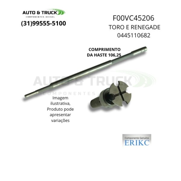 F00VC45206 EK KIT VÁLVULA PARA 0445110682 TORO RENEGADE HASTE 106,25MM